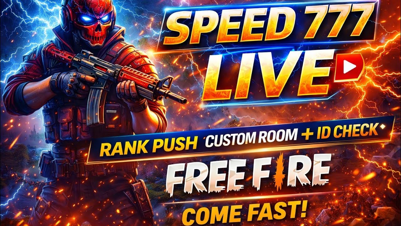 SPEED 777 LIVE 🔴 | Free Fire Rank Push + Custom Room + ID Check | Come Fast!