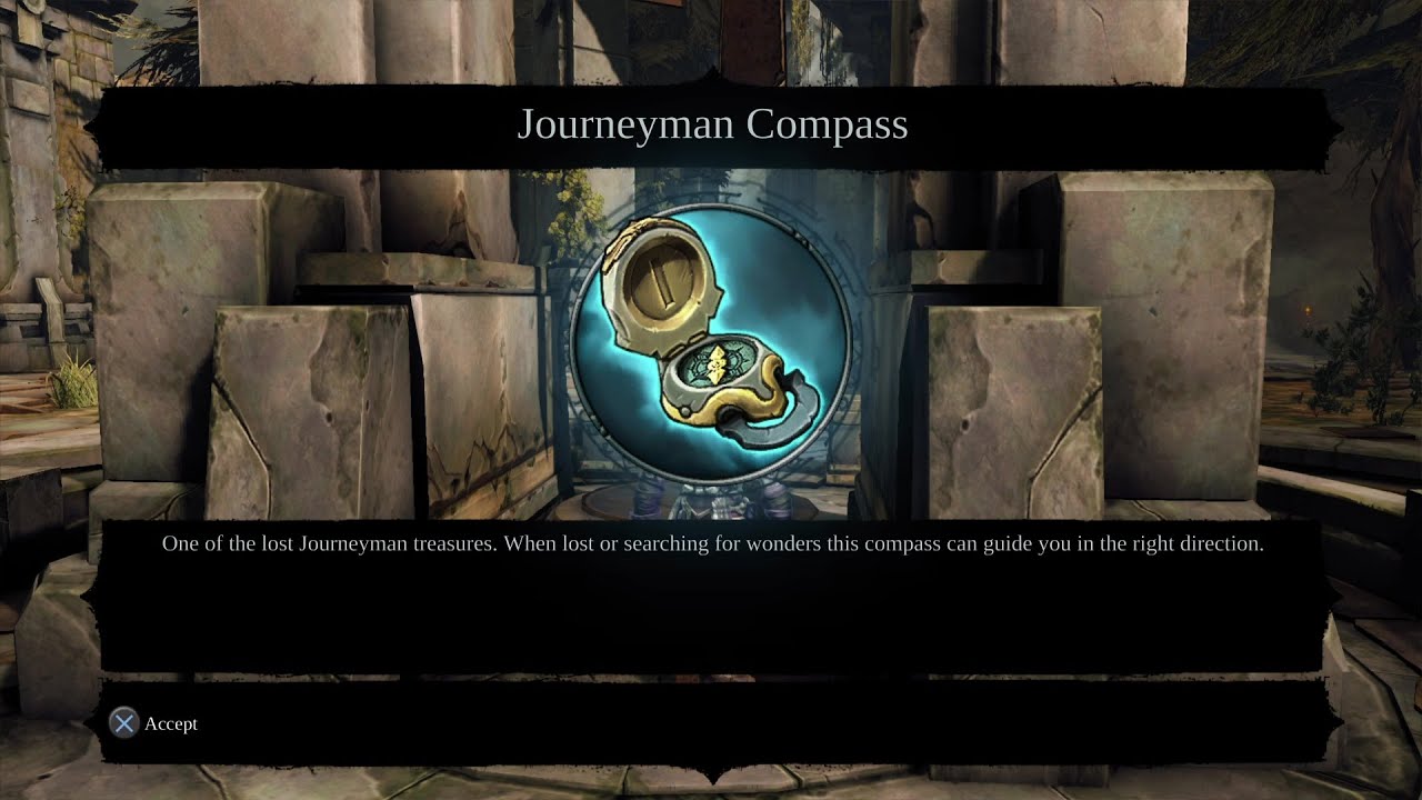 Darksiders II -  Lost and Found Side Quest Karn Journeyman Platter Helm y Compass