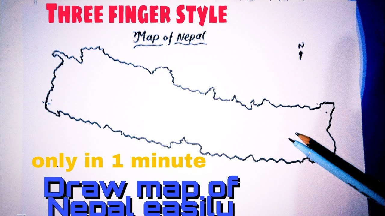 How to draw new map of nepal | Three finger style map draw | नेपालको नक्सा |SEE 2077