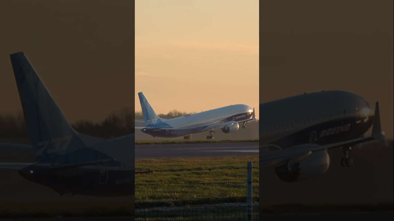 Boeing 737 MAX-10 departs London Stansted #boeing737max #aviation