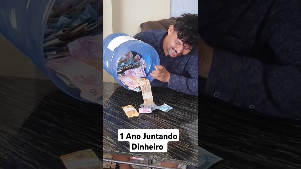 Abri Meu Cofrinho Depois de 1 Ano Juntando Dinheiro #cofre #dinheiro #shorts