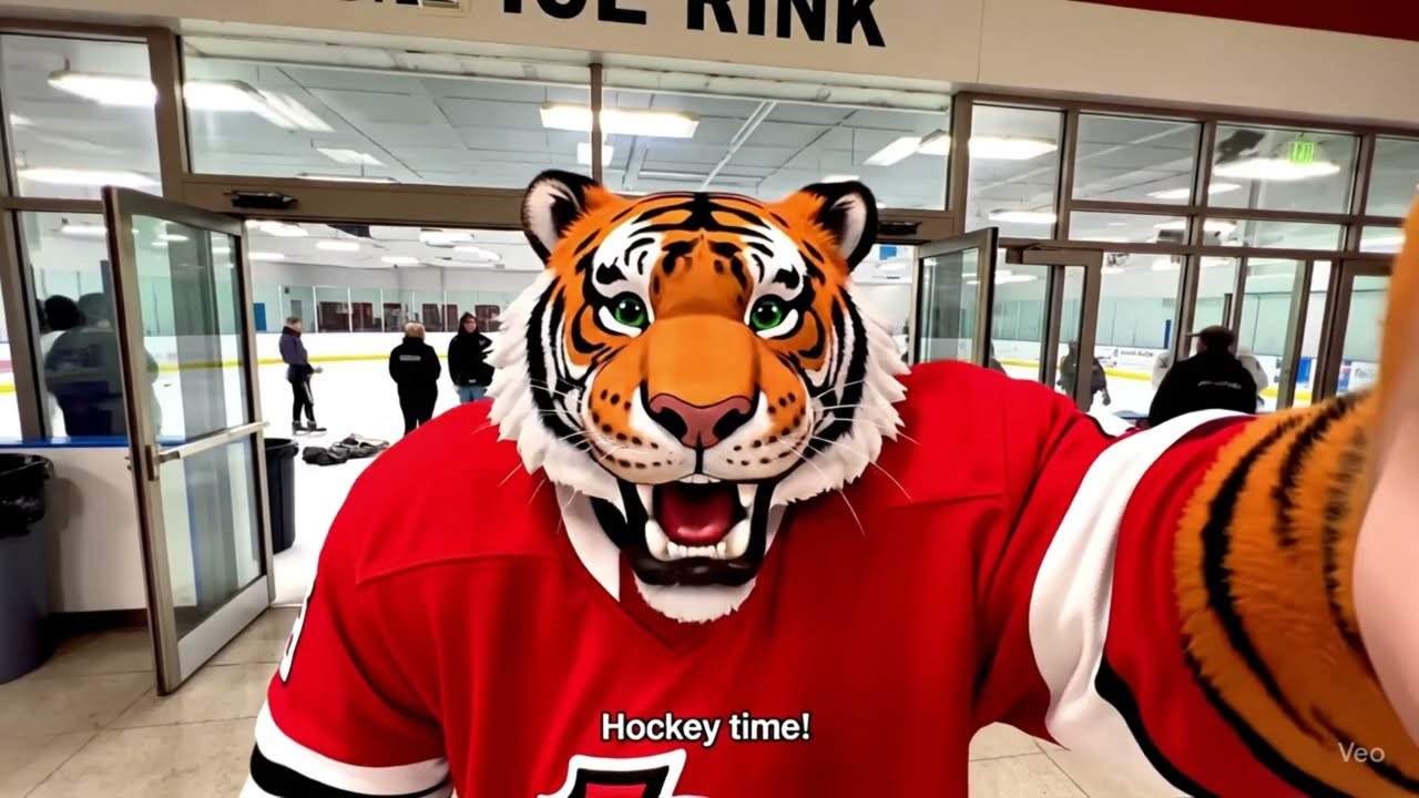 Big Cat's vlog's- first time playing hockey(made by ai)