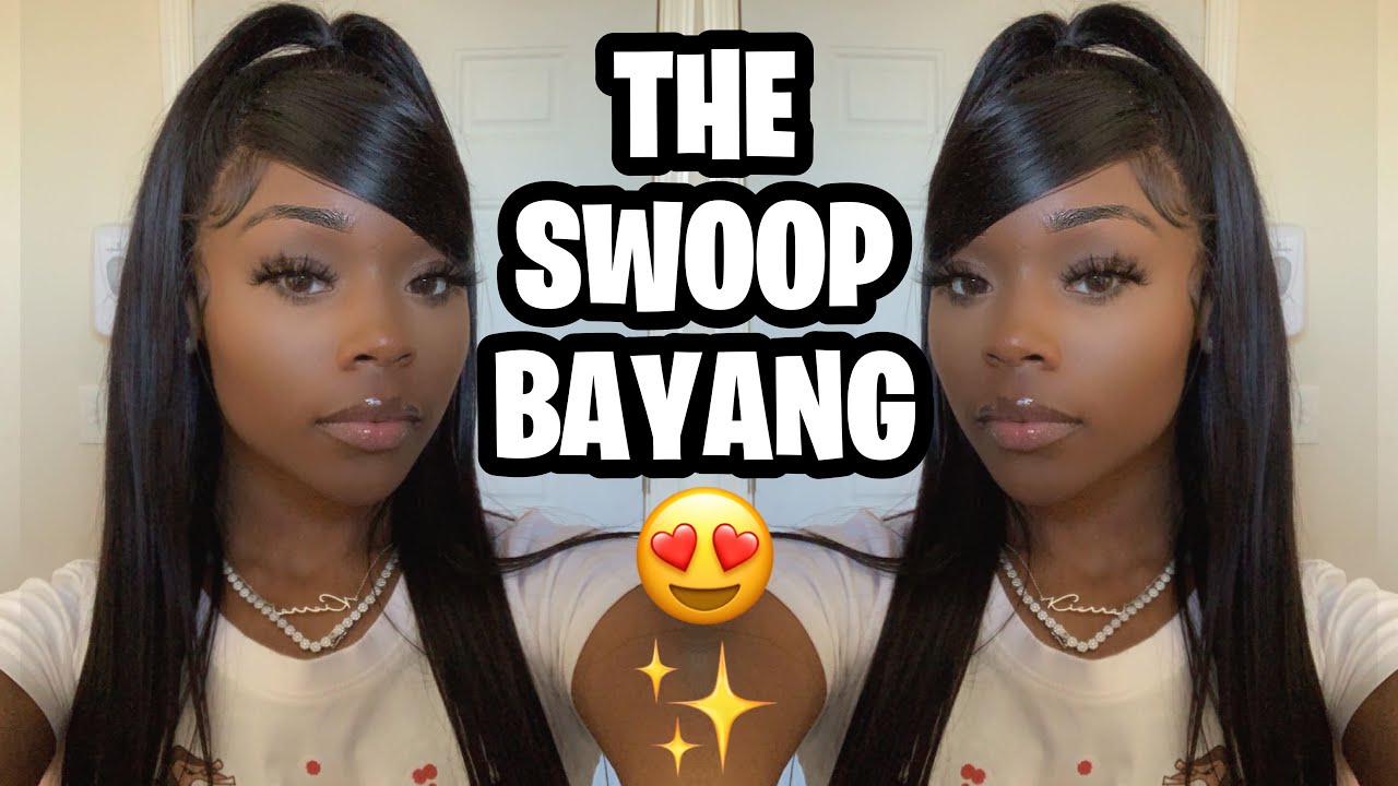 HALF UP HALF DOWN WITH SWOOP BANG FT UNICE HAIR