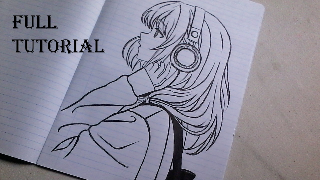 How to Draw an Anime Girl with Headphones | Step-by-Step Tutorial | How to draw anime girl