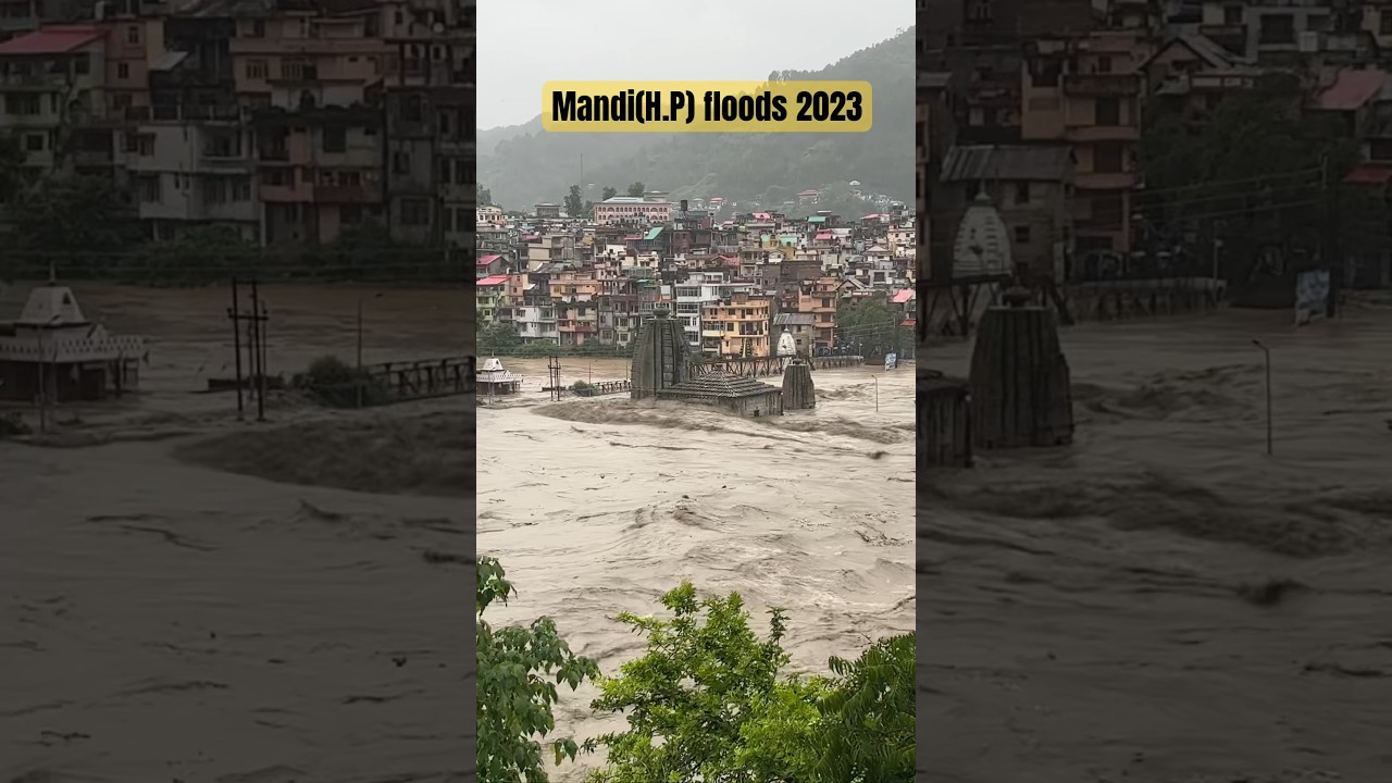 #Mandi (H.P) flood 2023. Stay safe avoid unnecessary travels. #staysafe #flashfloods #news #himachal