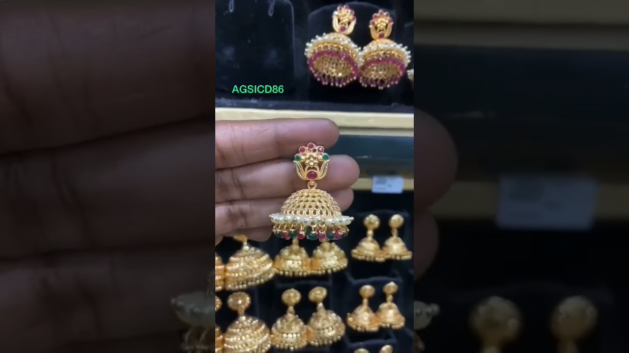Wedding jewelry design jimikki kammal latest mattel collection/Matt finish Earrings designs 