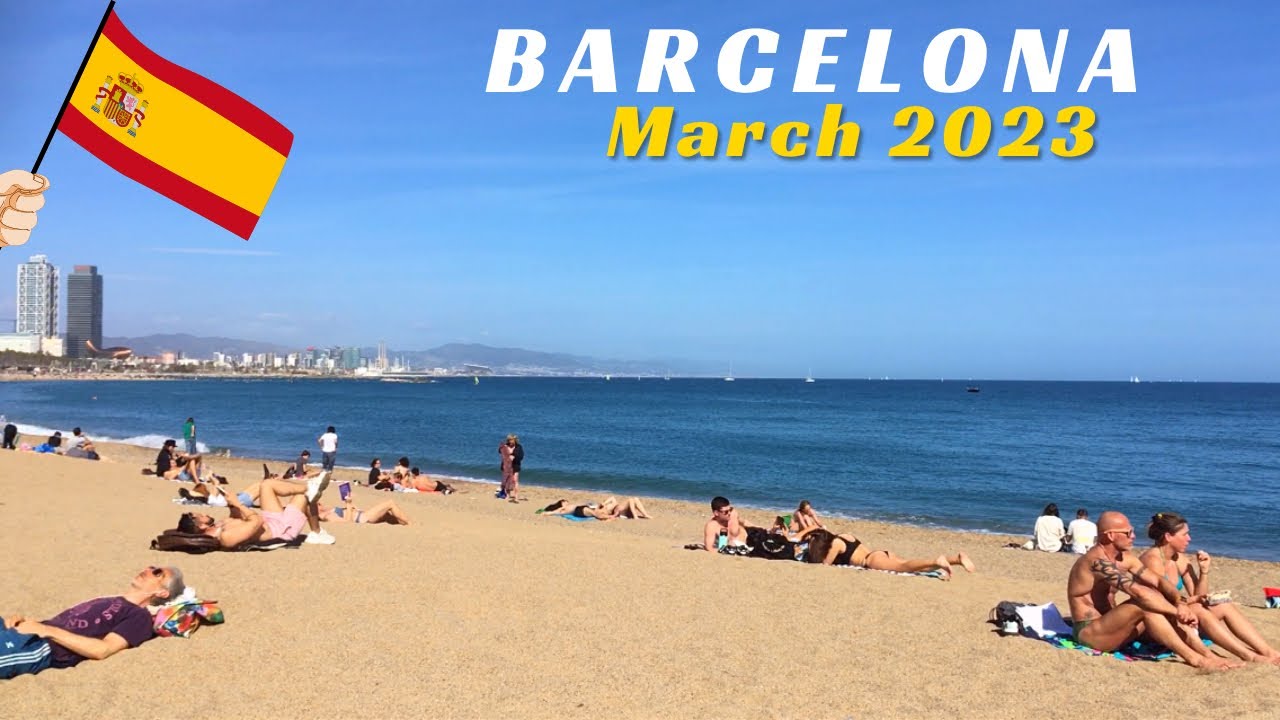 How’s Sant Sebastià Beach in Barcelona in March 2023? Relaxing Walk at the Beach
