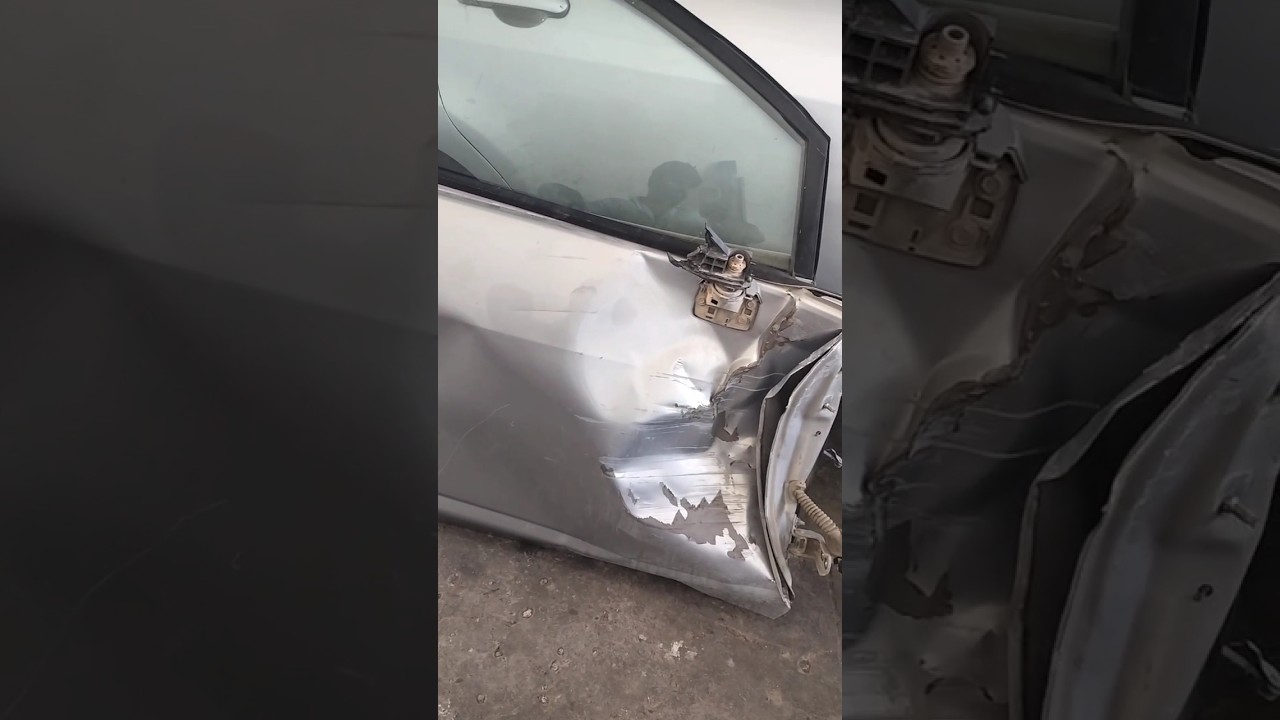 accident car denting painting process || car paint || work shop painting