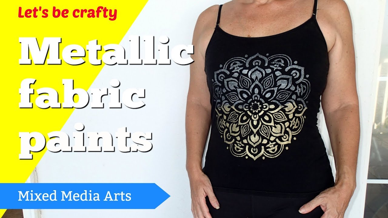Metallic fabrics paints on black | DecoArt So Soft fabric paints review