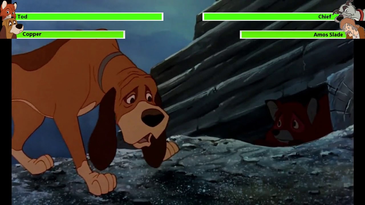 The Fox and the Hound (1981) Chief Chase Tod with healthbars