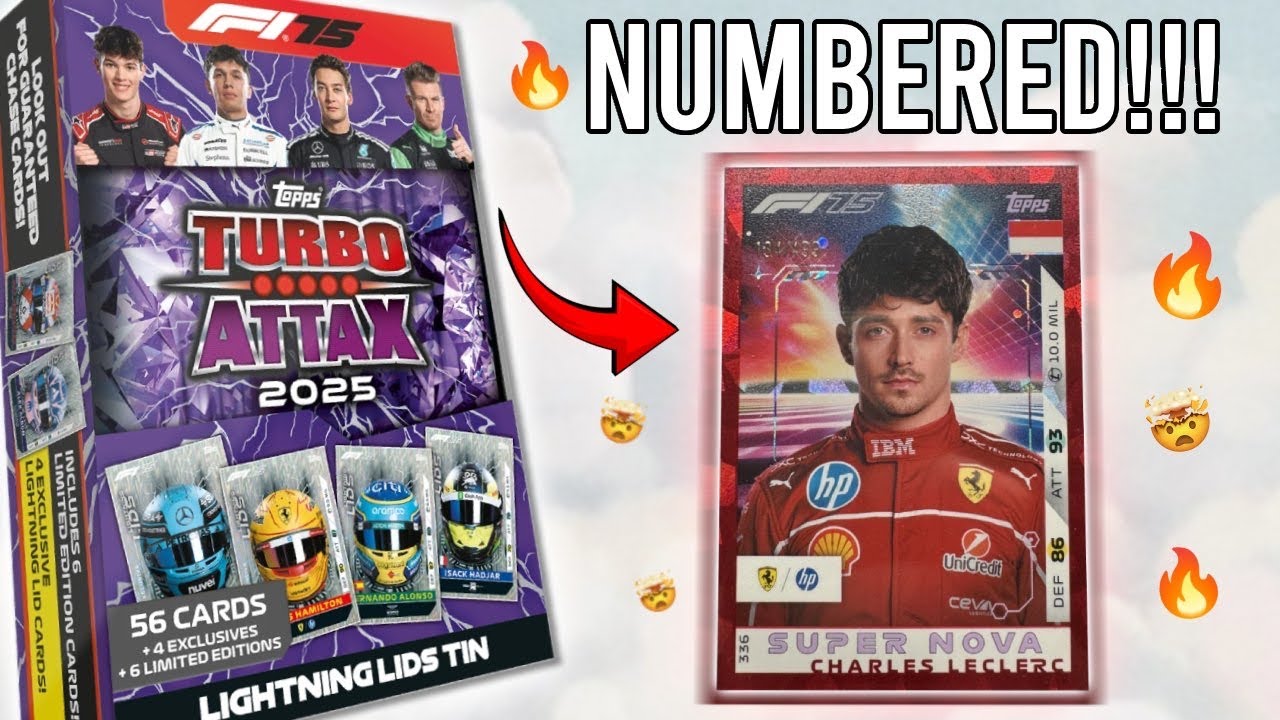 Мы нашли ПРОНУМЕРОВАННУЮ карту в крышке Turbo Attax Lightning (коллекция Topps Turbo Attax 2025 F...