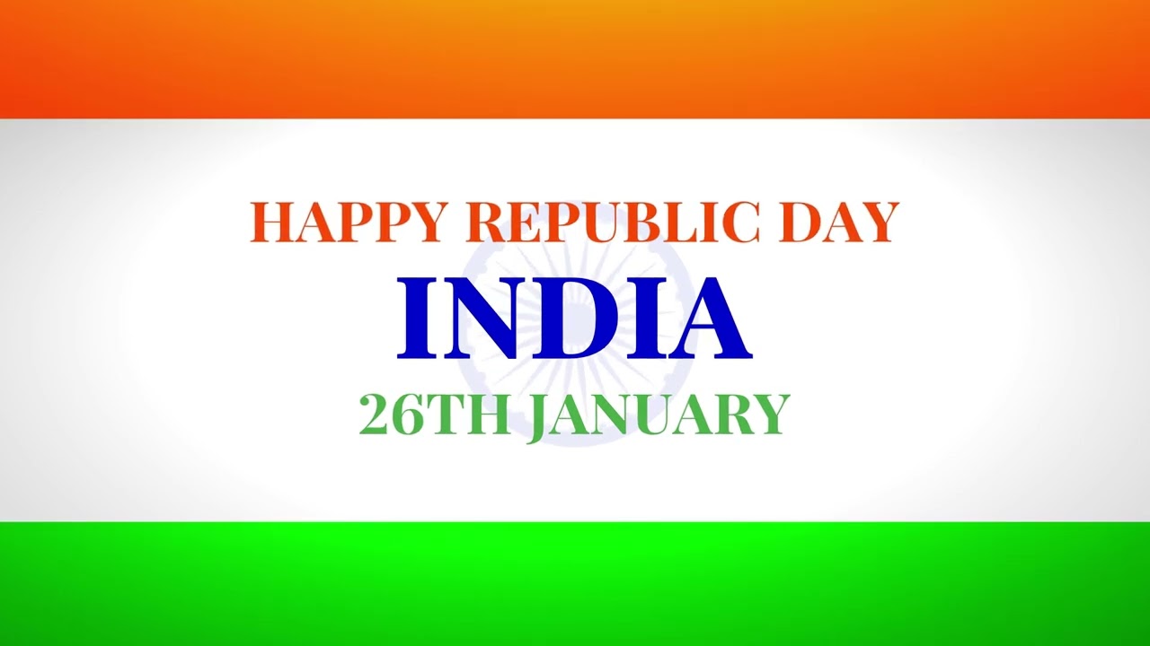 Happy Republic Day 26th January Indian Flag Background 4K Video