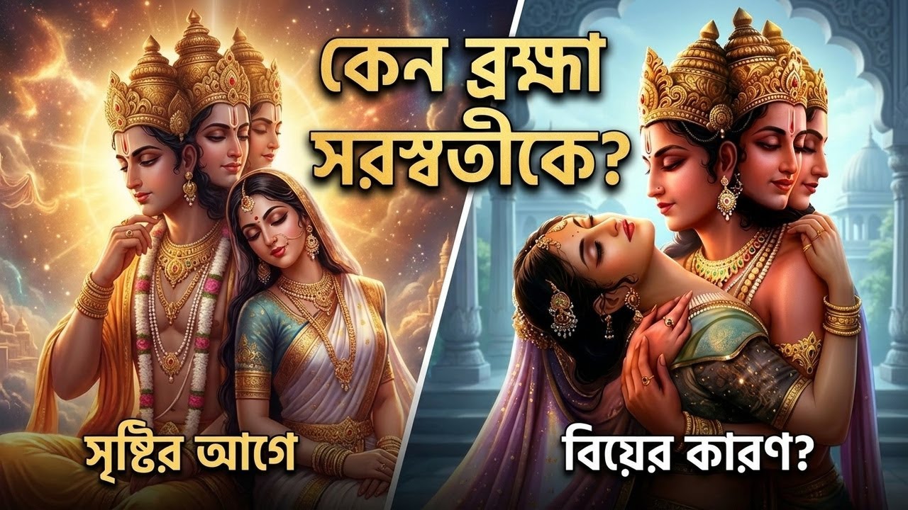 ব্রহ্মা কেন নিজের মেয়ে সরস্বতীকে বিয়ে করেছিলেন? | Brahma Saraswati Controversy Explained | Pb Story