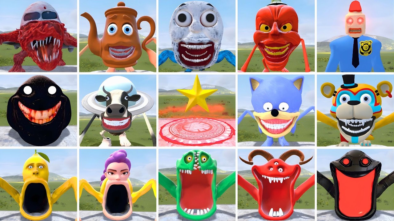 I PLAYED DEATHMATCH GAME WITH ALL SHIN SONIC TAPES FAMILY VS SEA EATER FAMILY in Garry's Mod!
