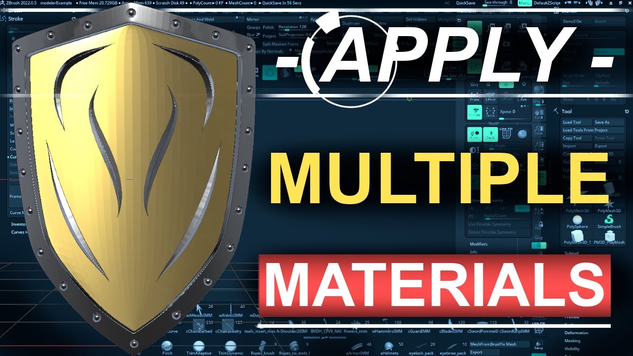 ZBrush - Apply Multiple Materials (In 60 SECONDS!!)