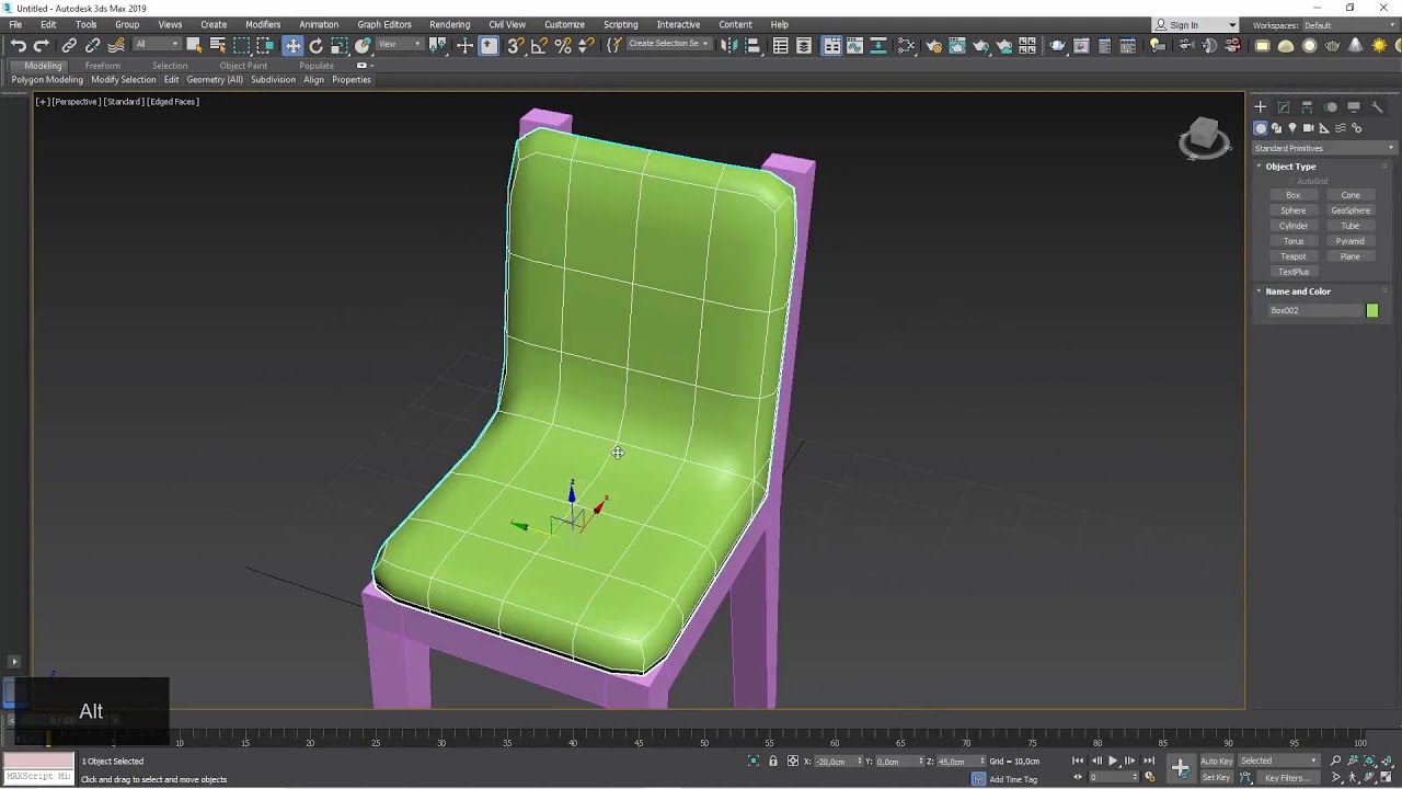 3Ds Max Mobilya Modelleme - Ürün 2 (Deri Sandalye)