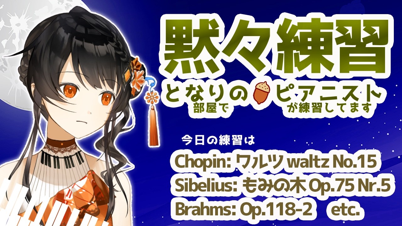 【BGM】ピアニストの黙々練習🎹✨ コメントは休憩中に読みますので、挨拶、質問、応援など何でも書いておいて下さいね🌻 となりの（部屋で）ピアニスト（が練習してます）＃となりのピアニスト #かのにゃーで