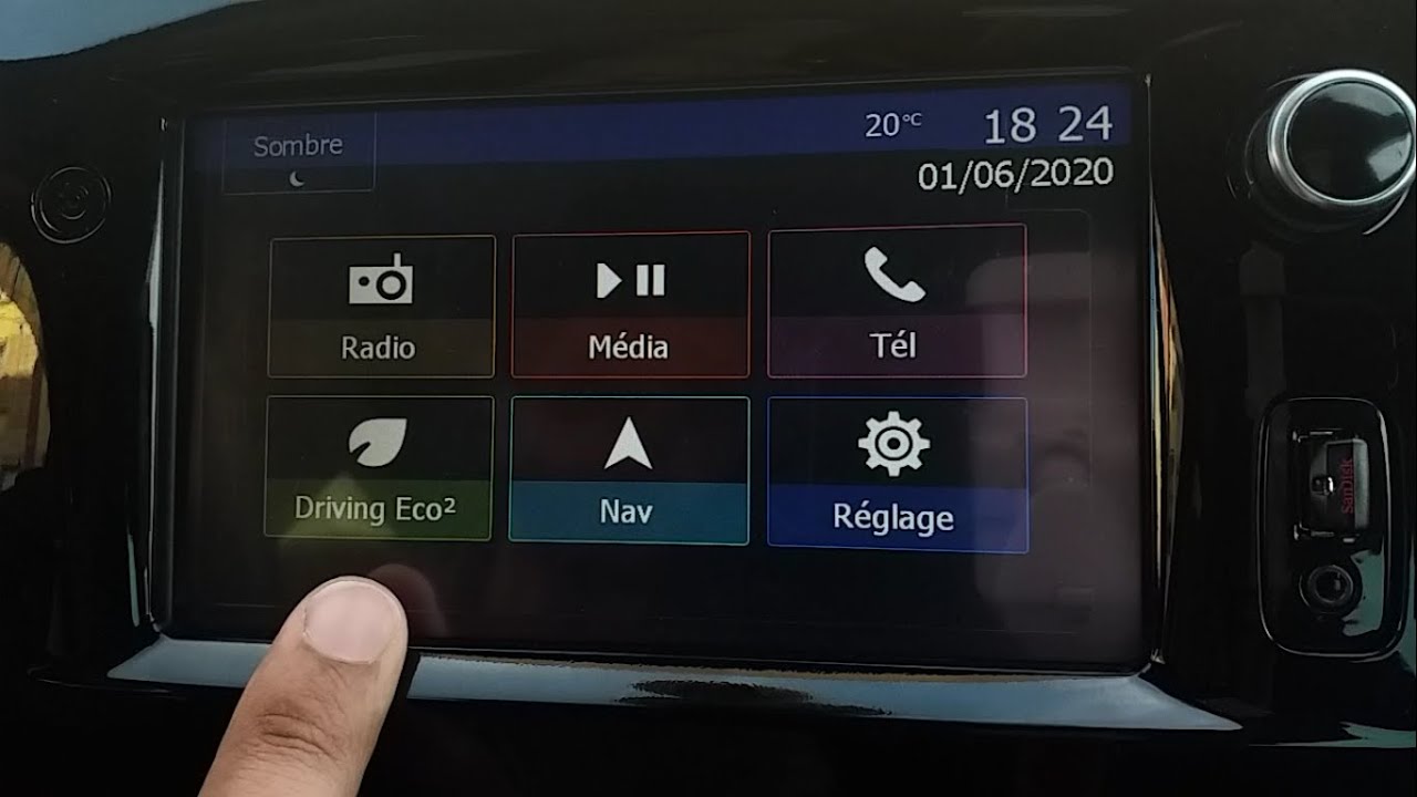 6 Activer l'affichage de l'eco-conduite, la température et les infos de la clim sur le medianav Evo