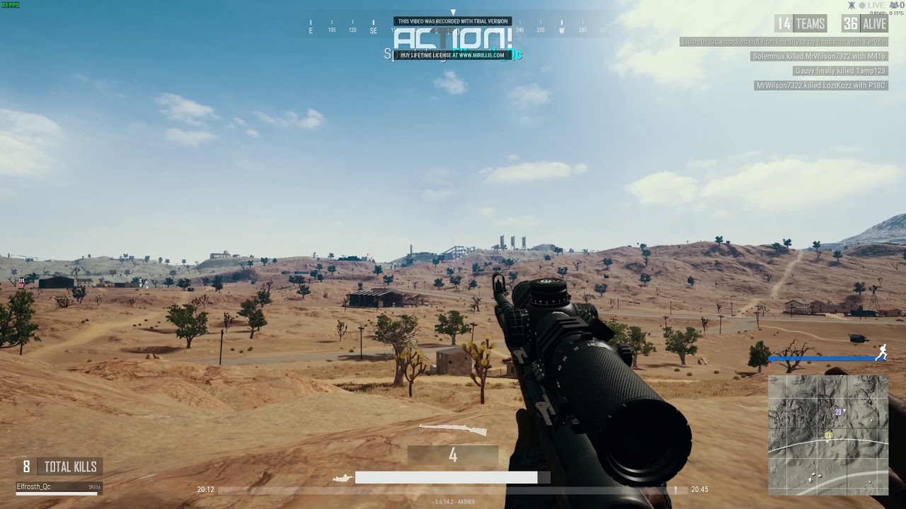 Elfrosth_qc SDQC// longest shoot PUBG 950m over
