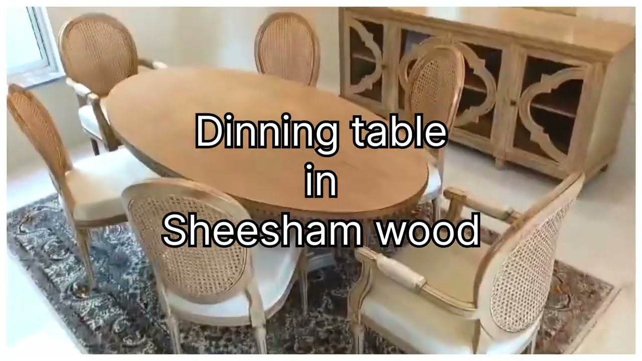 #Dinning table with 6 chairs | in Shesham wood #canework #viral #video #ytshorts #trending
