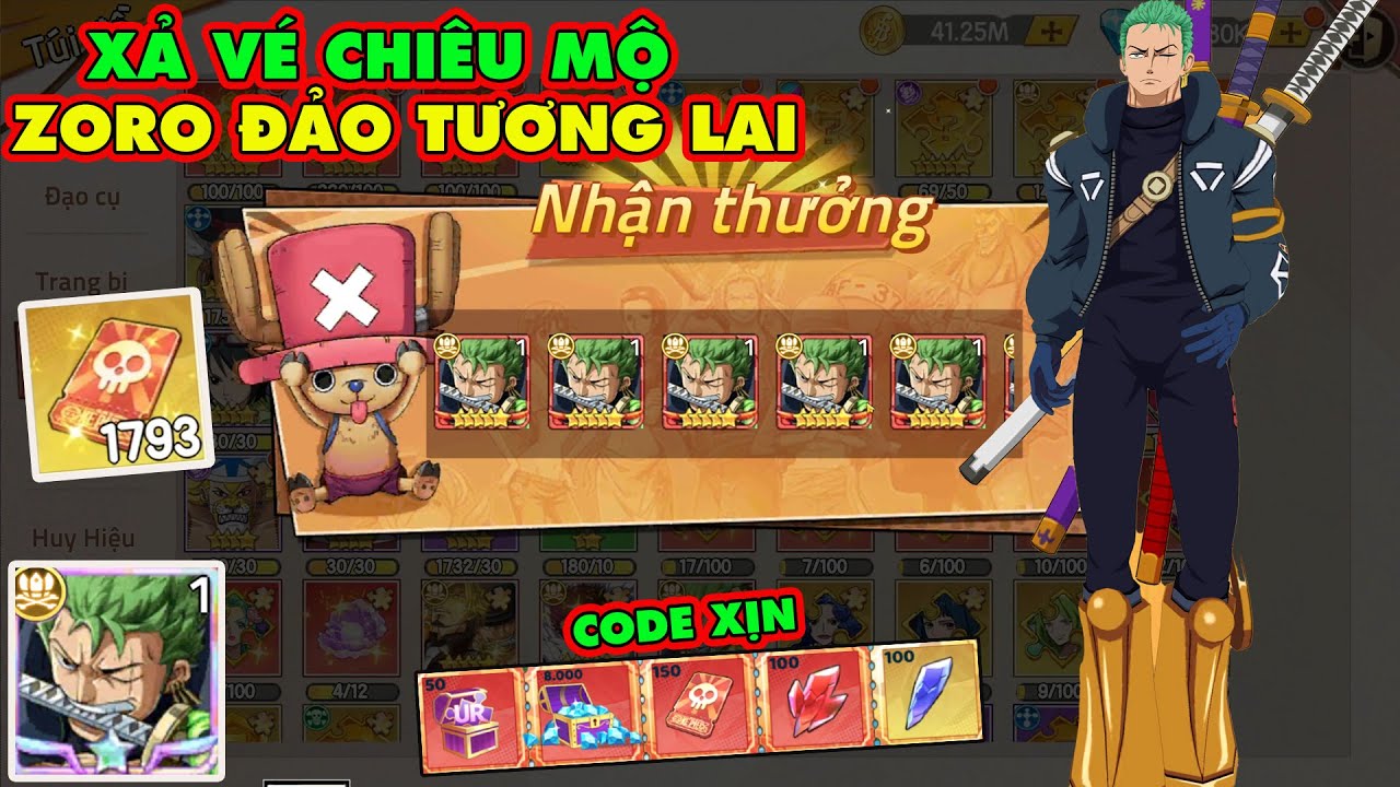 Haki Huyền Thoại - Xả Vé Zoro Đảo Tương Lai Nâng Max Số Và Húp Code 2M Quà Siêu Khủng