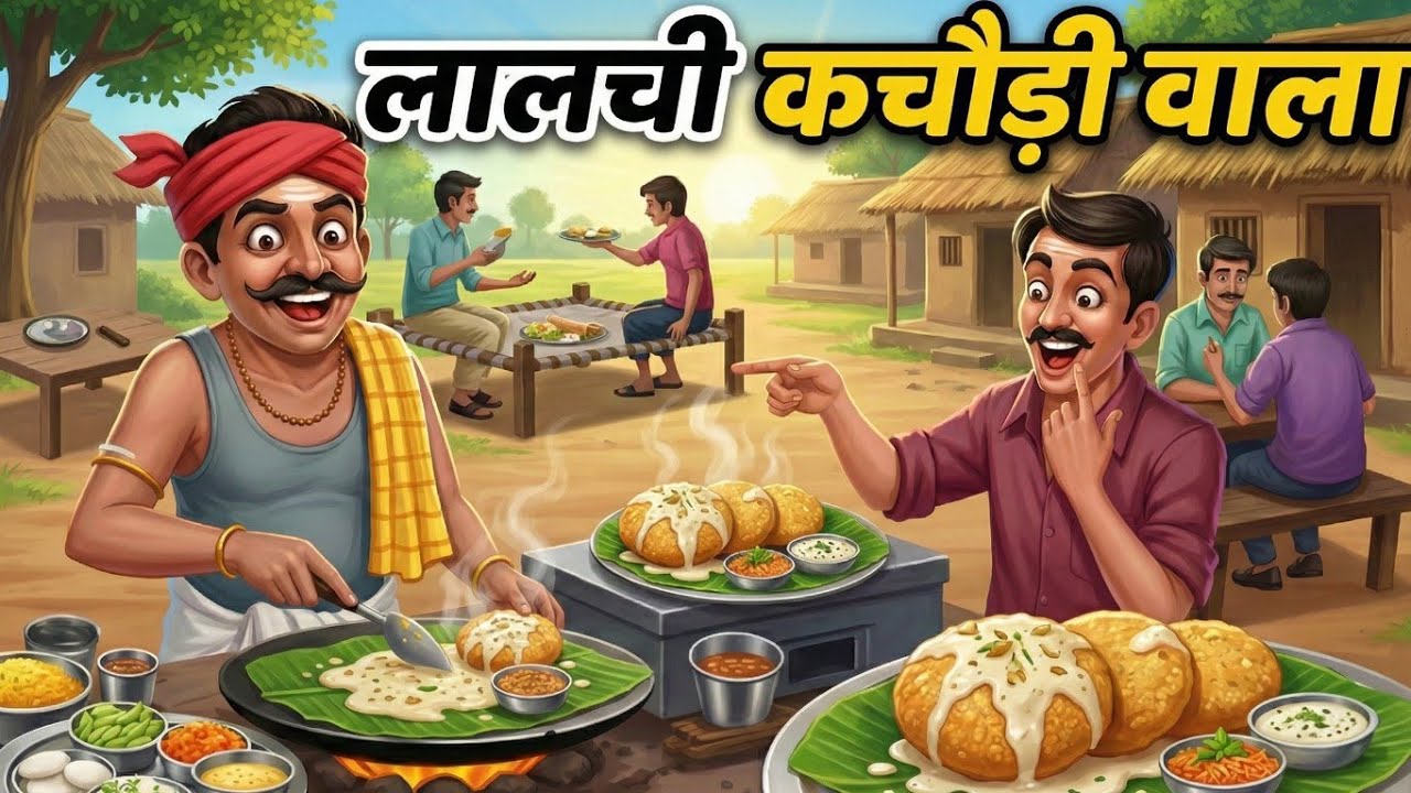 लालची मलाई कचौड़ी वाला|Hindi Kahaniya|Cartoon Video|Moral stories in hindi|#moralstory #cartoon 