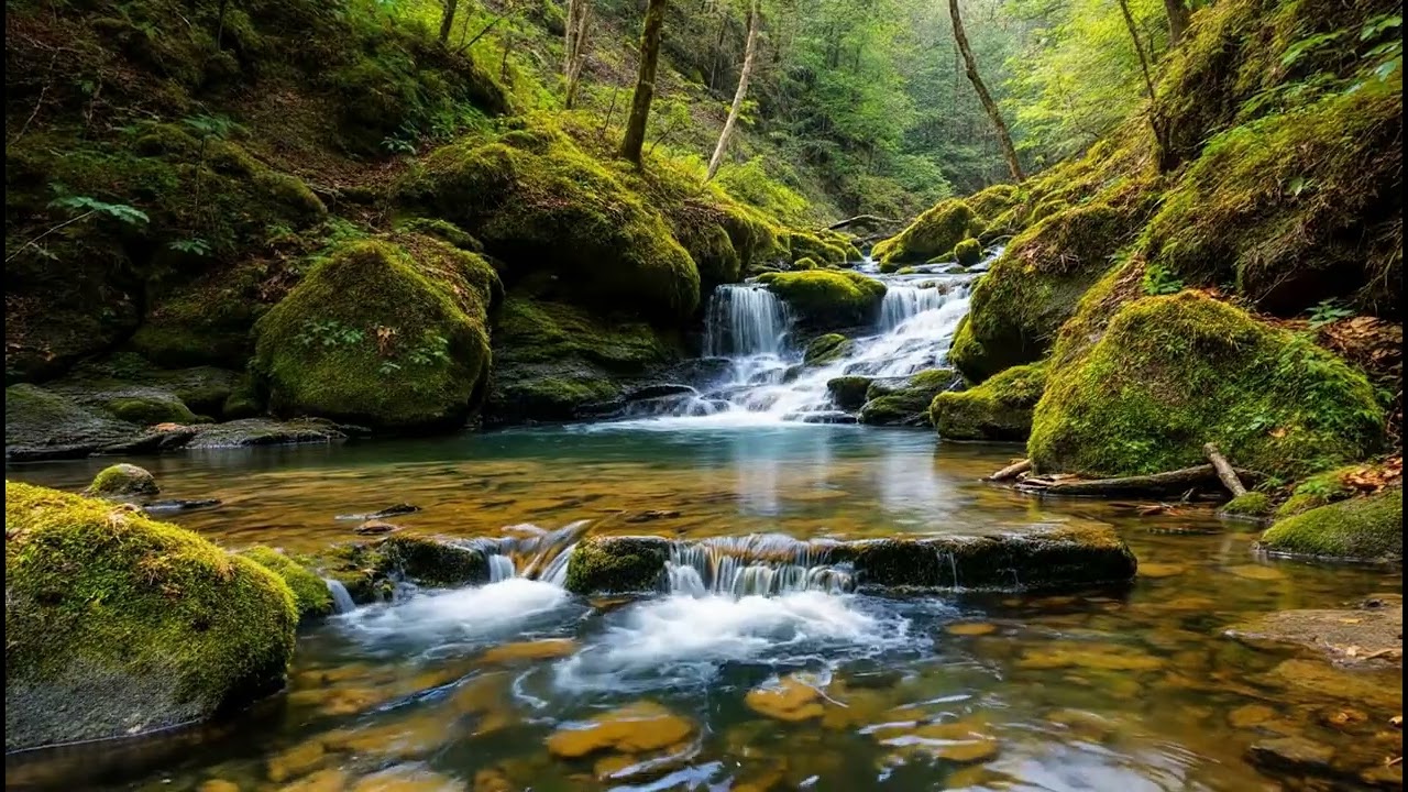 Tranquil Woodland Water Flow for Nighttime Rest and Mental Calm