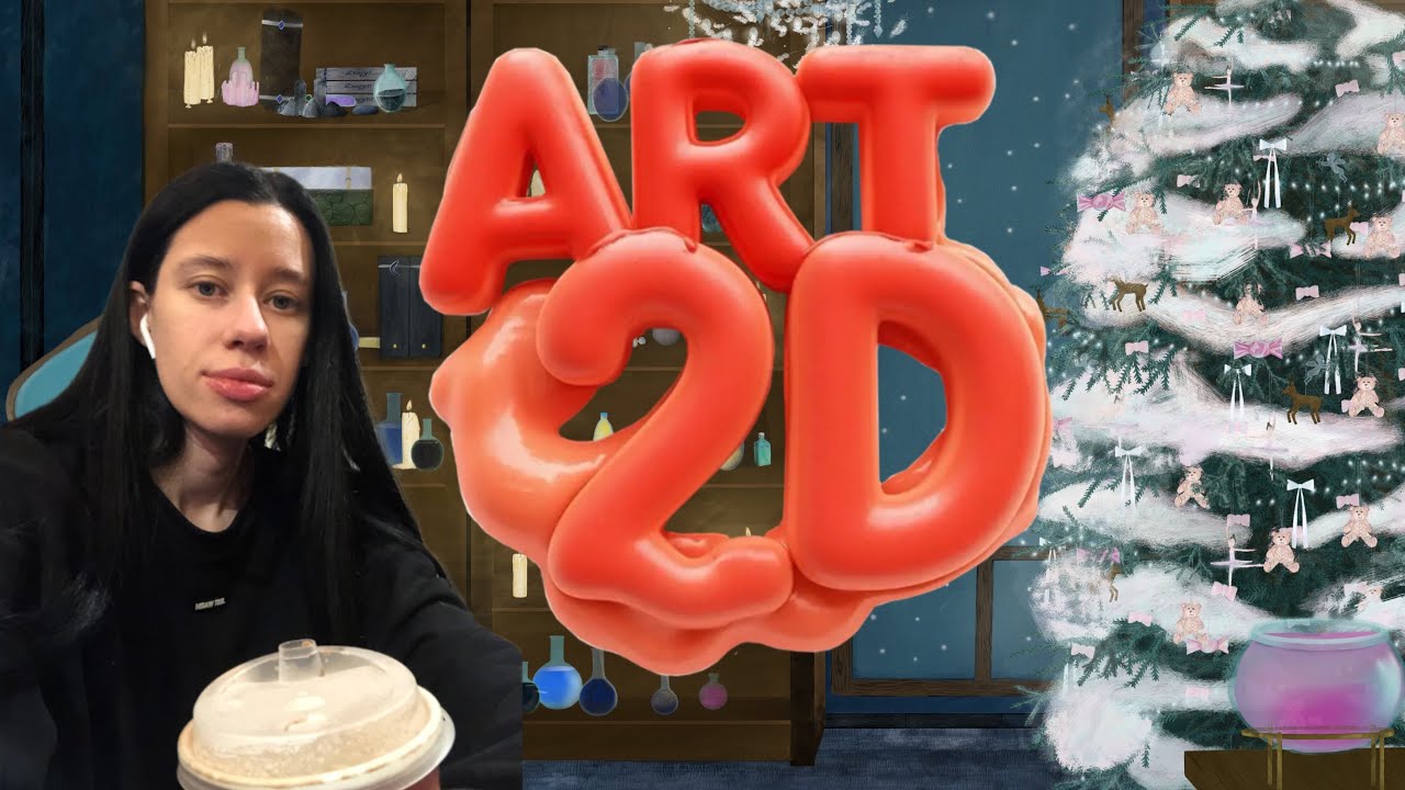 Рисую новогоднюю картинку в Krita👩🏻‍🎨