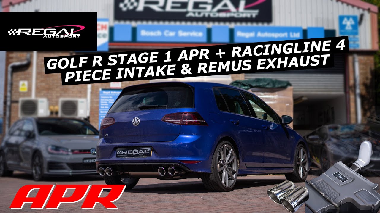MK7 Golf R APR Stage 1 Low Torque в APR Stage 1 High Torque с впуском Racingline и выхлопной системой Remus