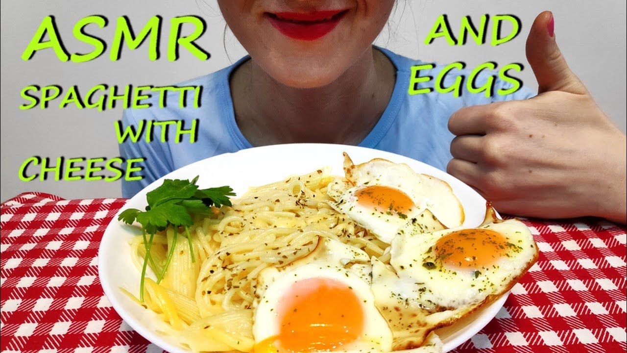 ASMR SPAGHETTI WITH CHEESE AND EGGS (Mukbang *No Talking*) СПАГЕТТИ С СЫРОМ И ЯЙЦАМИ 스파게티 치즈와 계란