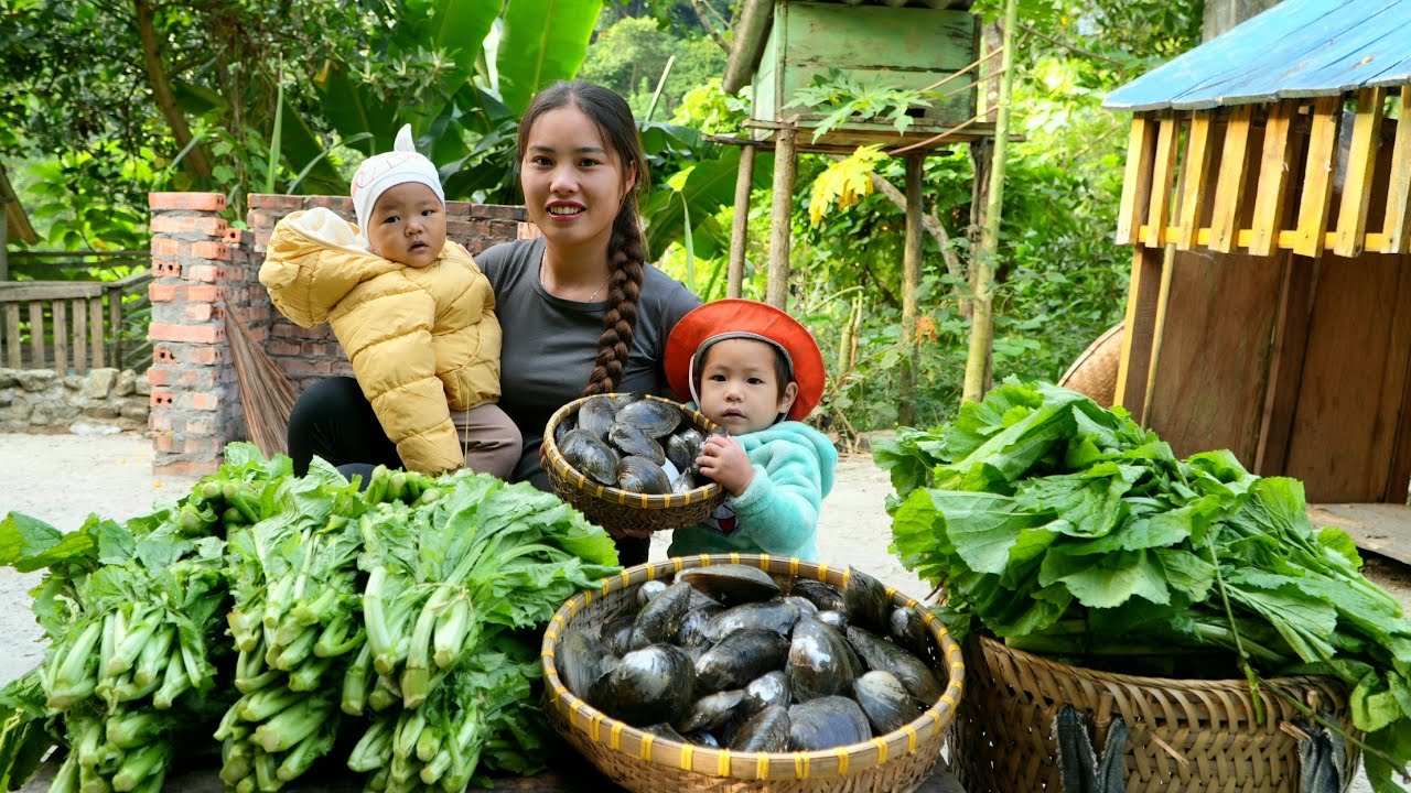 Harvest green vegetables to sell at the market, catch giant oysters to cook with your children