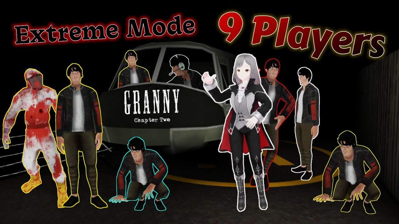 Granny Chapter Two Multiplayer - 9 Players In Extreme Mode Helicopter Escape, Speedrun In 01:41