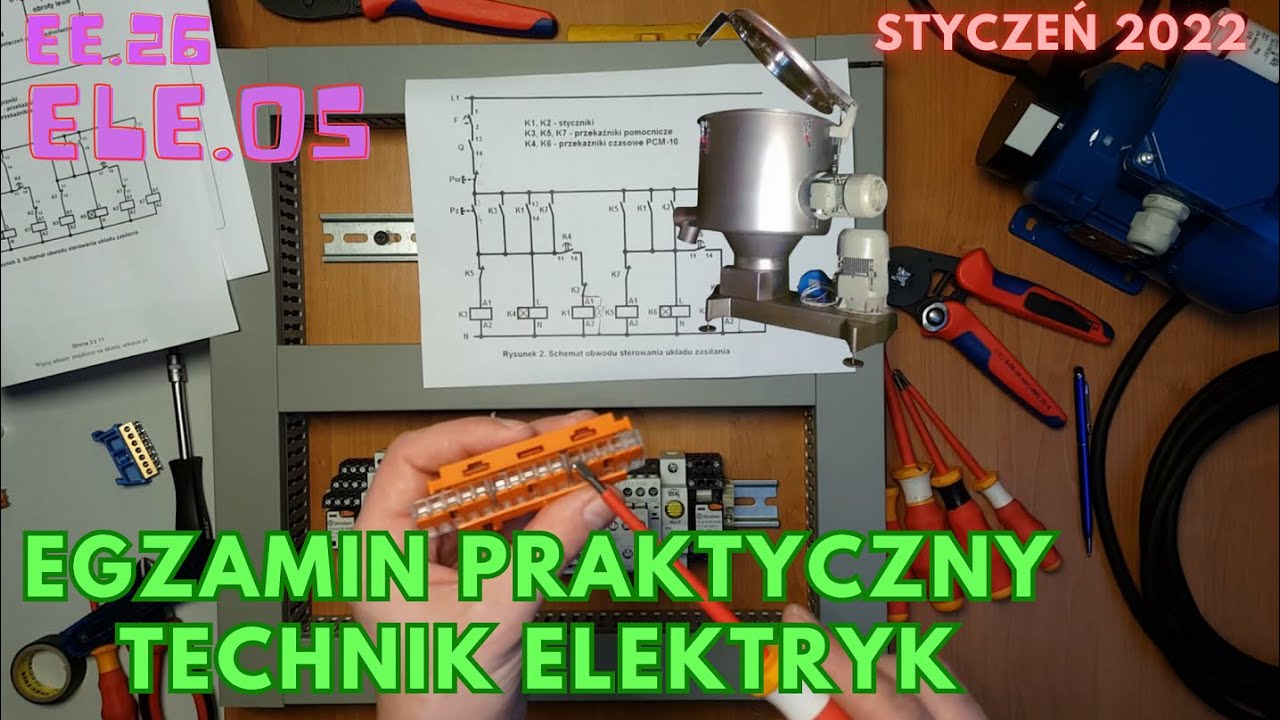 #8 EGZAMIN PRAKTYCZNY technik elektryk EE26 ELE.05 przemysłowy mieszalnik z silnikiem jednofazowym