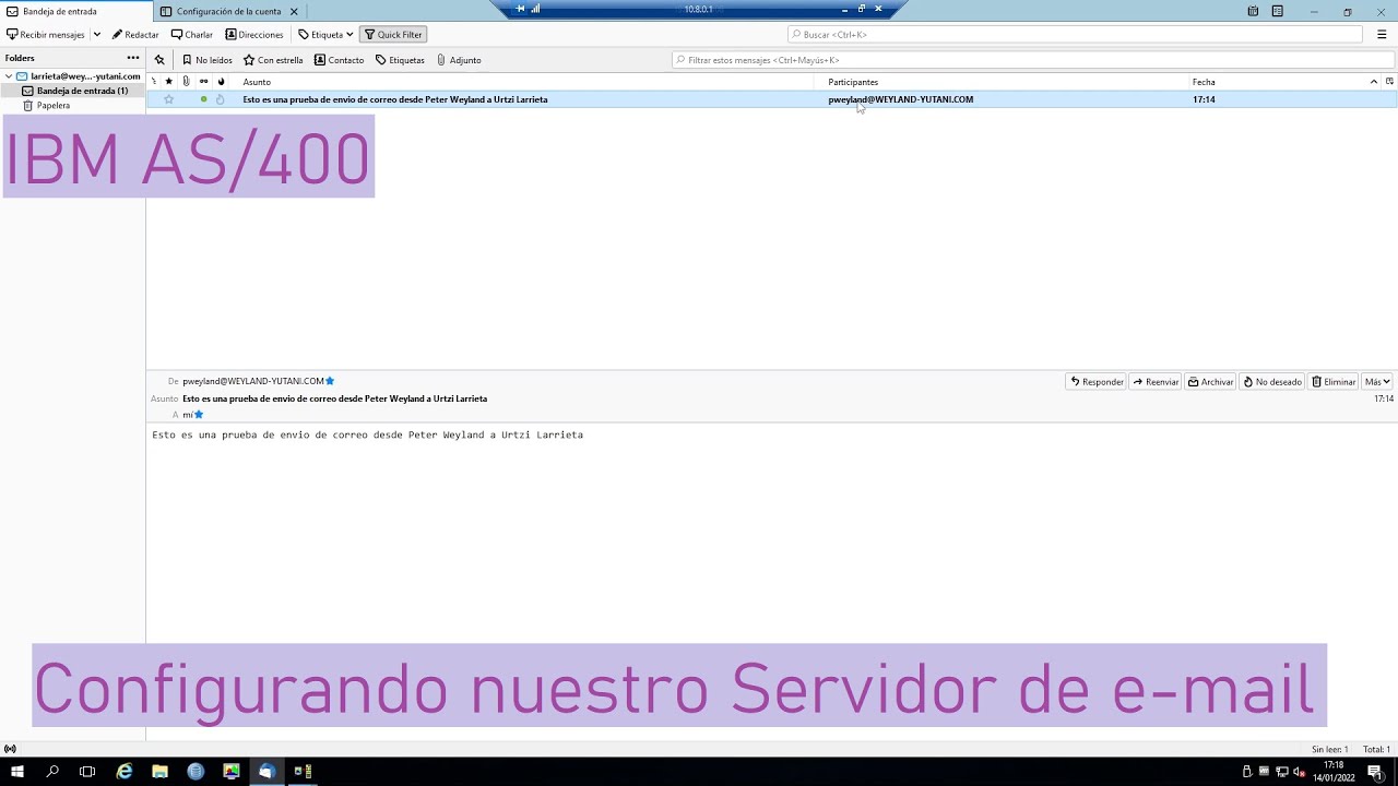 IBM AS/400: Configurando nuestro Servidor de e-mail