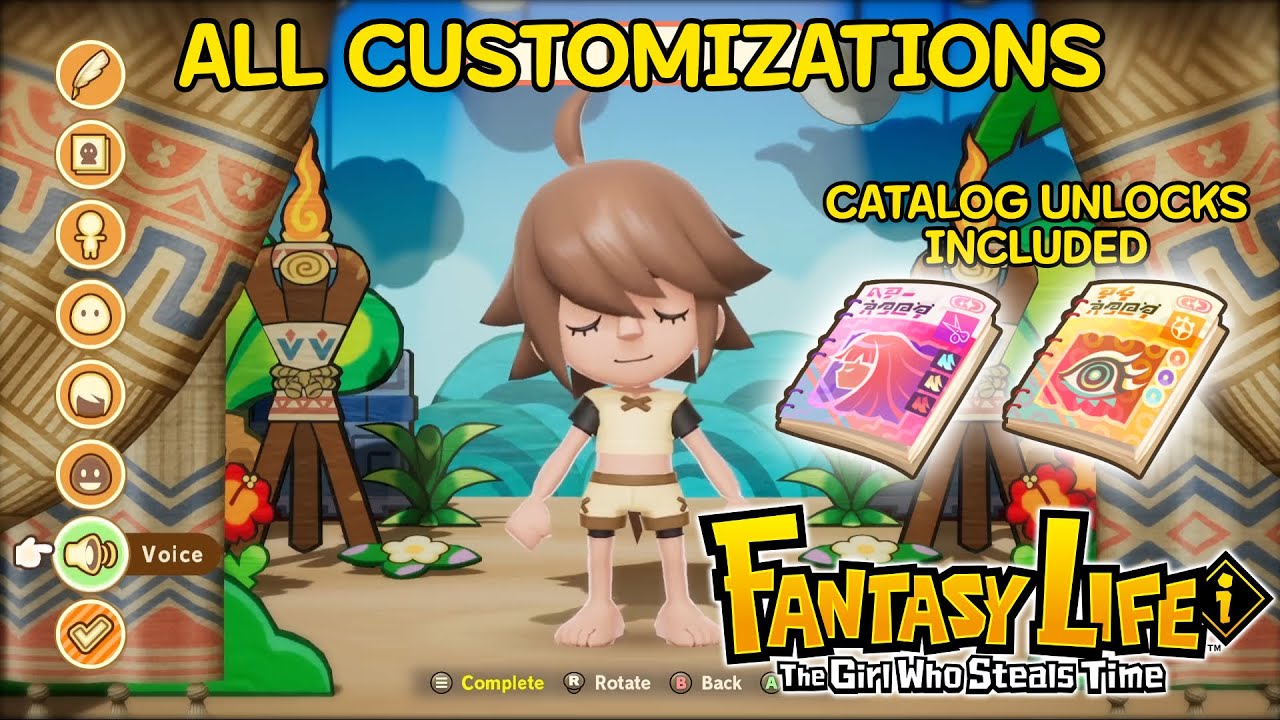 All Character Creator Options in Fantasy Life i: The Girl Who Steals Time