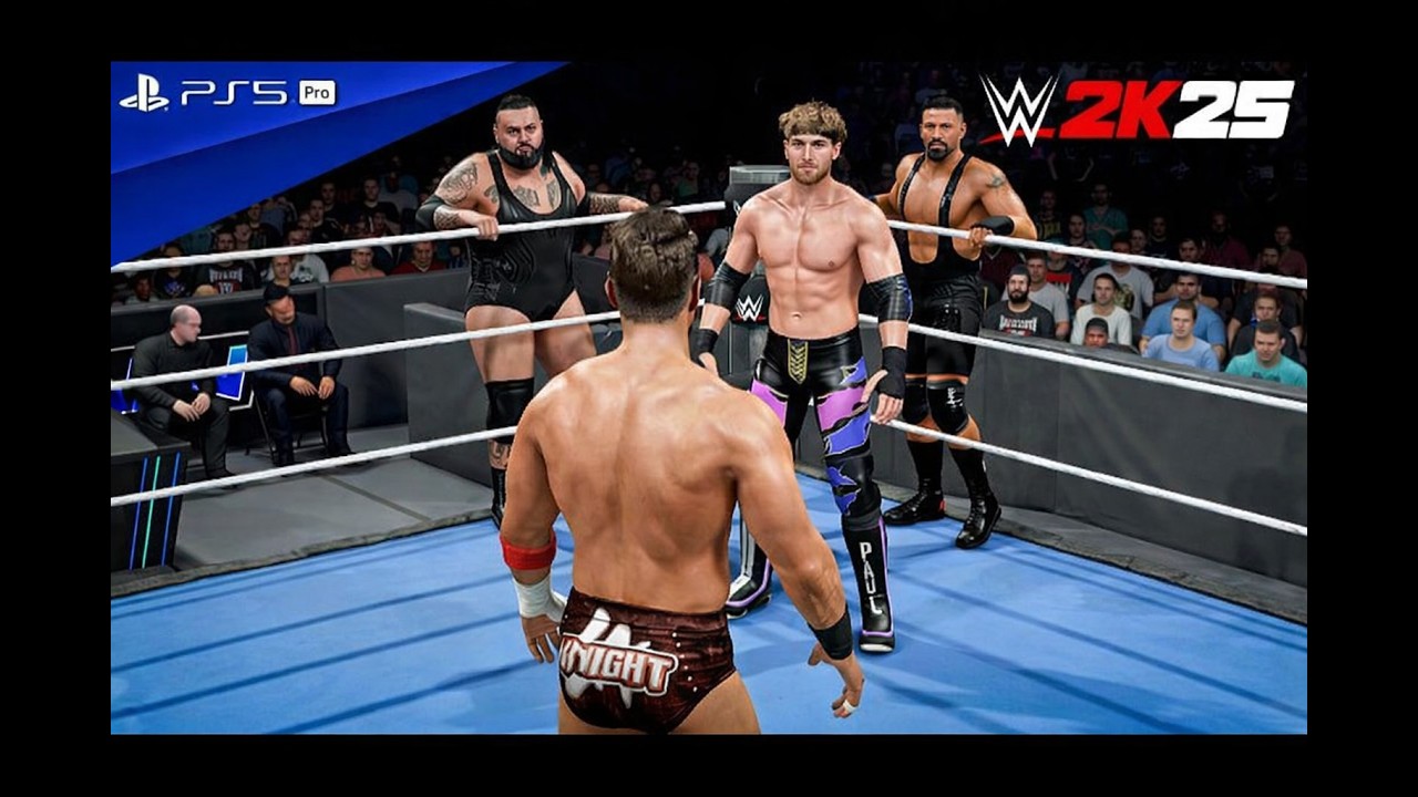 WWE2K25 La Knight vs The Vision ( bron Breakker, Logan Paul, Bronson Reed ) playing on RTX 4050