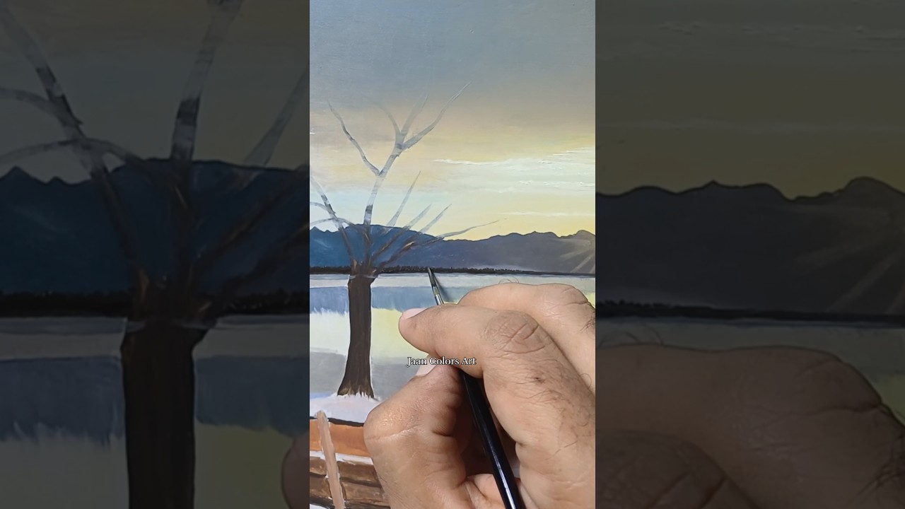 I Tried A Realistic Winter Landscape Painting Tutorial 