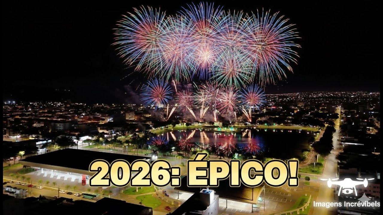 A Virada de Ano em Patos de Minas vista de cima! Lagoa Grande 2026