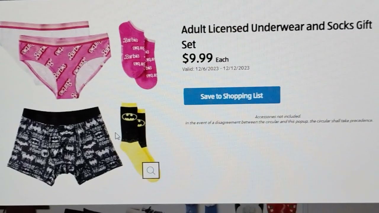 At Aldi's - Barbie underwear and socks gift set