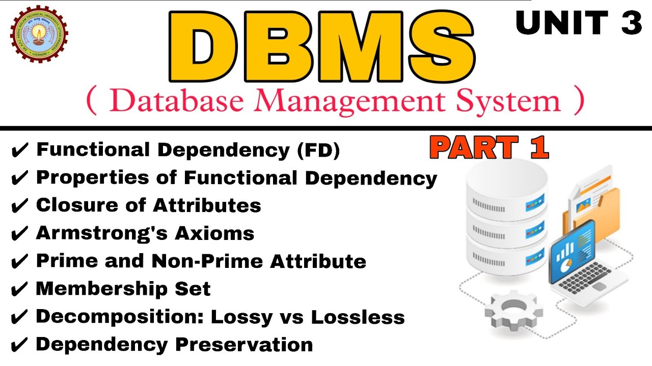 DBMS Unit 3 | PART 1 | AKTU | Database Design|Complete Exam Revision #dbmsdbms #unit3 #dbmsaktudbms 