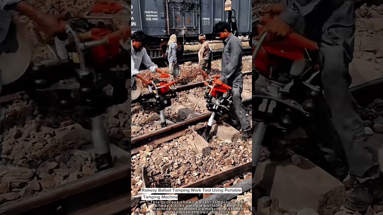 Railway Ballast Tamping Work Tool Using Portable Tamping Machine #worktool