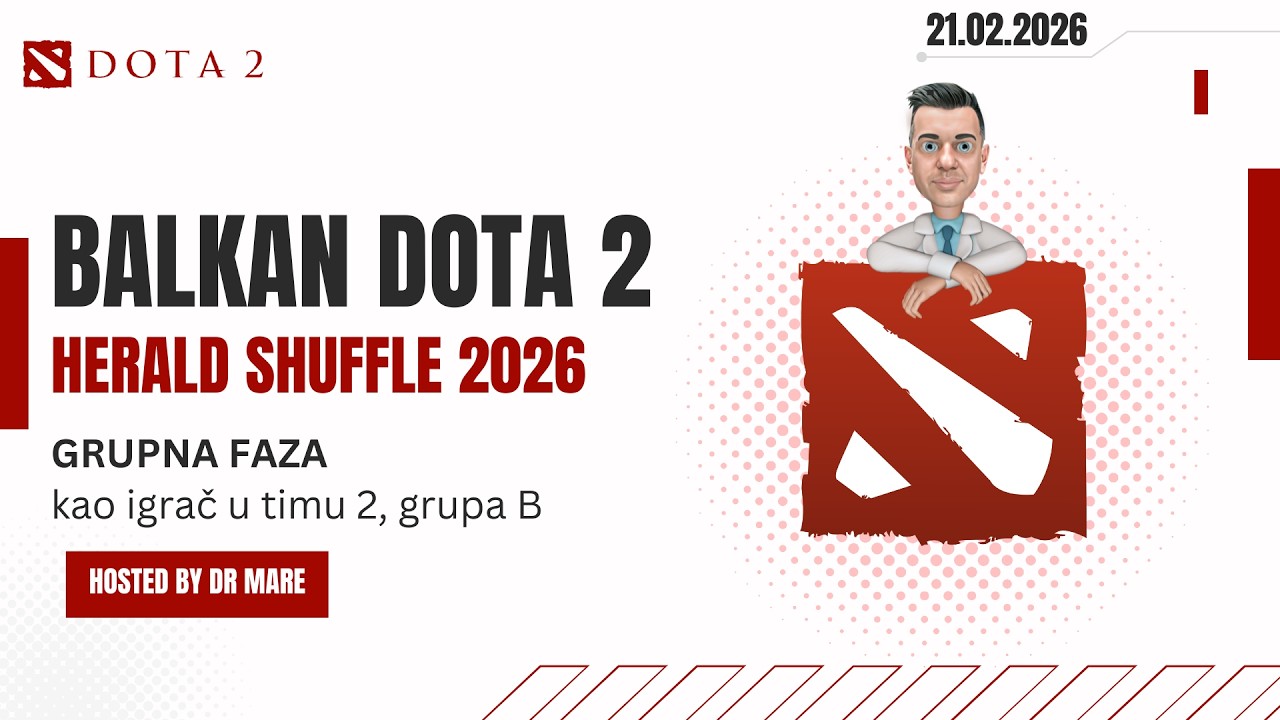 ❤️ DOTA 2 LAN turnir livestream l HERALD SHUFFLE l GRUPNA FAZA - iz perspektive tim 2