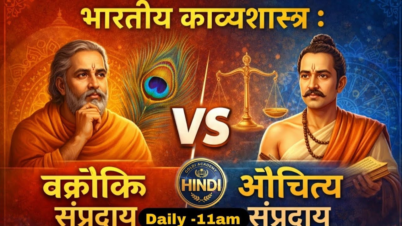 भारतीय काव्यशास्त्र : वक्रोक्ति सम्प्रदाय और औचित्य सम्पदाय | एक नज़र 👀सब क़वर #goldiacademy 