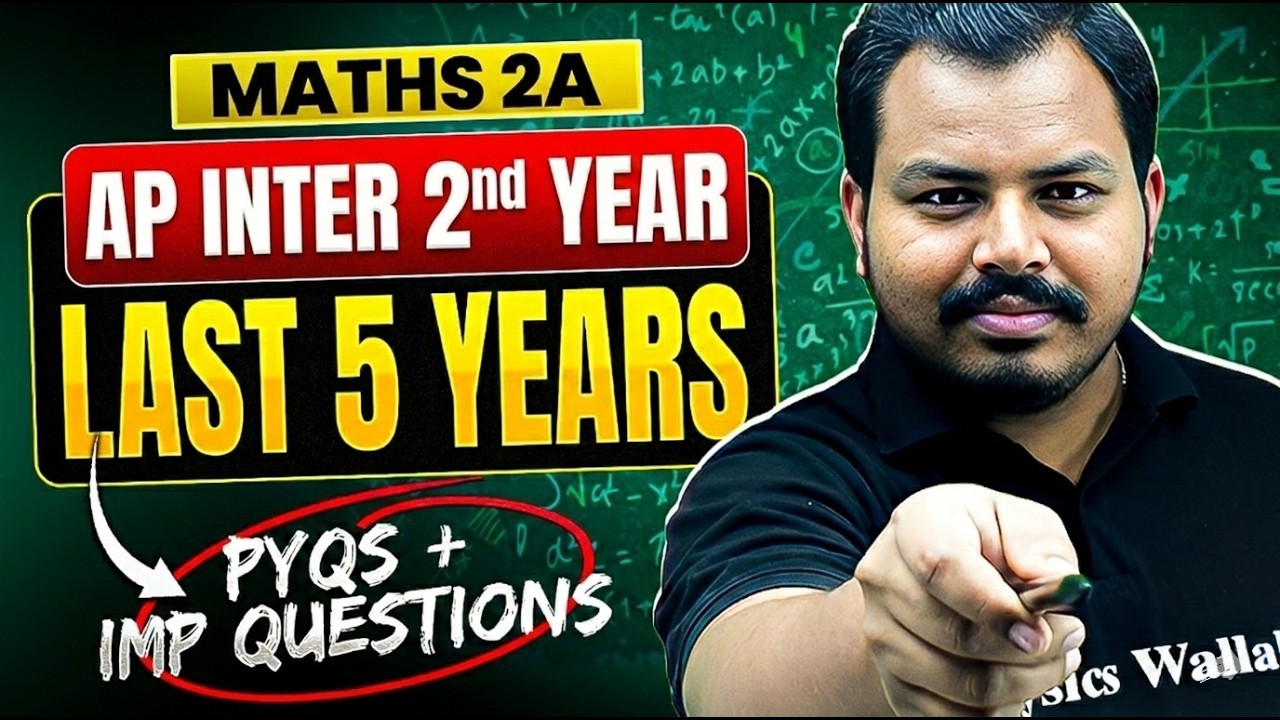 Last 5 Years Maths 2A PYQs 🔥 | Important Questions Discussion | AP Inter 2nd Year | IPE 2026