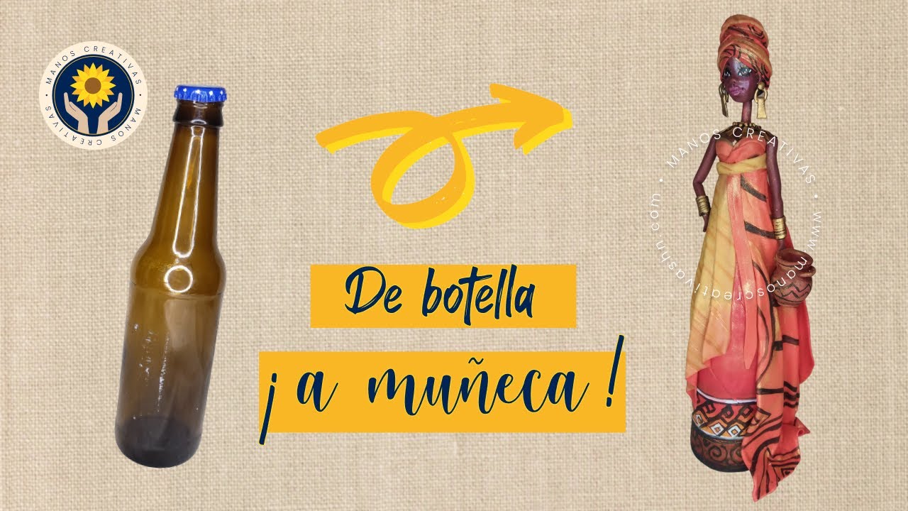 Cómo convertir una botella de vidrio en una hermosa muñeca Africana con porcelana fría | Tiempo Real