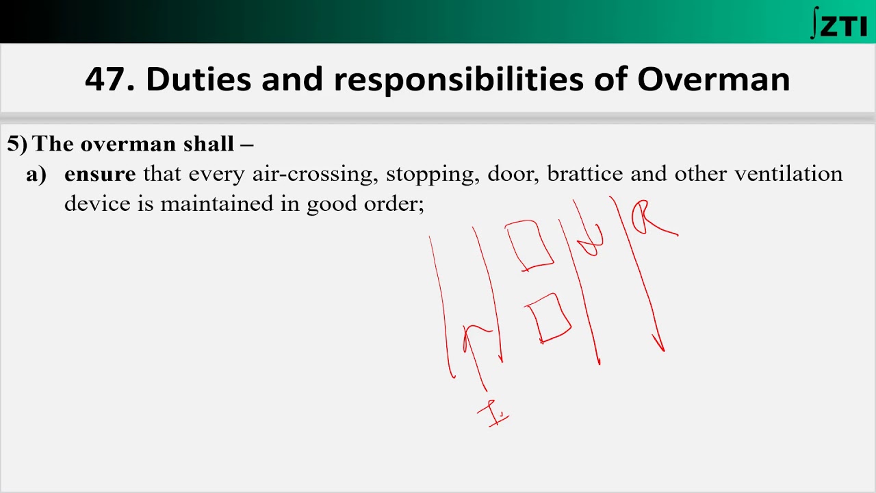 CMR Regulation 47 (Duties and Responsibilities of Overman)