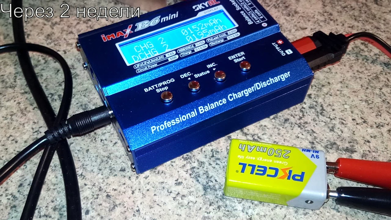 Аккумулятор Pkcell 9v 250mah, тест емкости и саморазряд.