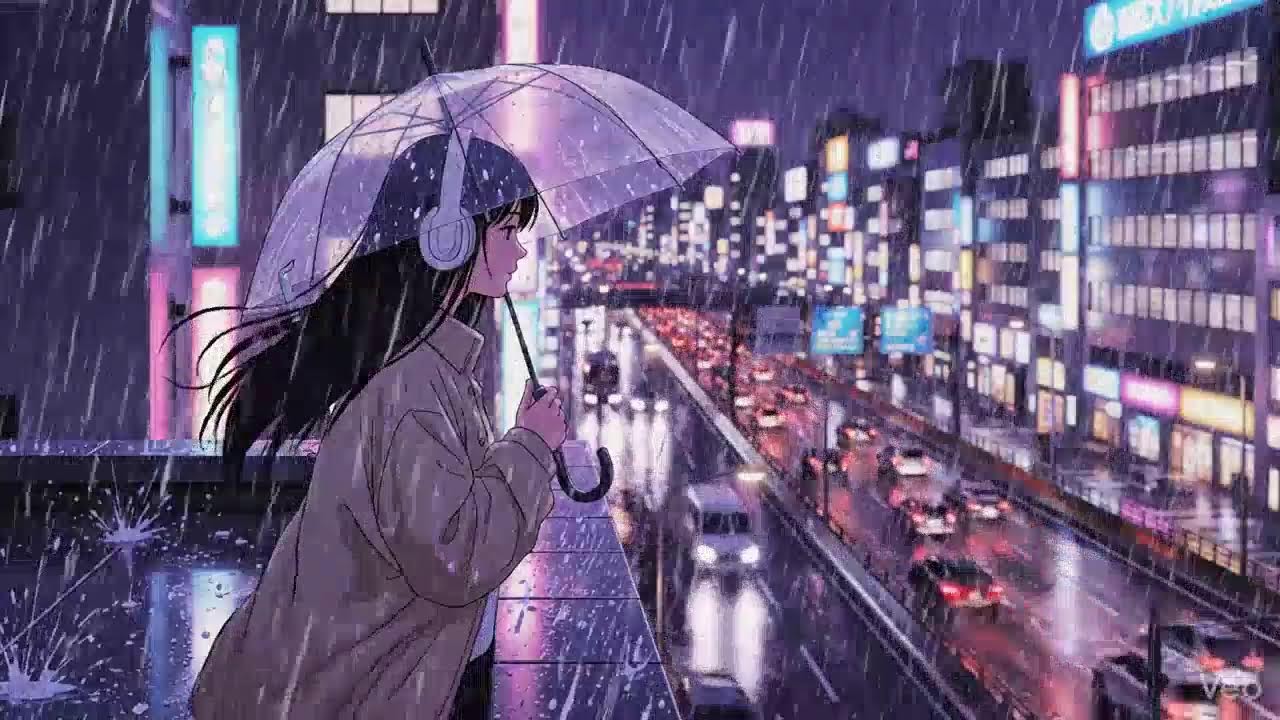 Japanese Neon Rain 🌧️ Night Lofi for Focus & Relax