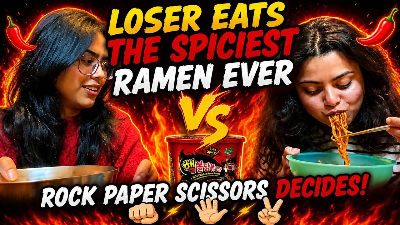 “Loser Eats the SPICIEST Ramen Ever! 🔥 Rock Paper Scissors Decides!” #spicyramennoodles 