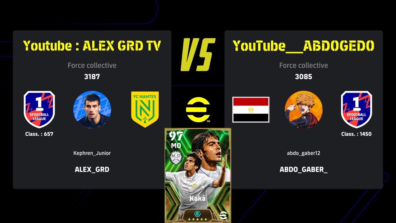 Alex Grd VS ABDO_GABER12 ( Top 5 World Best Rank ) | eFootball 2024 Division 1 Big Match | Test Kaka